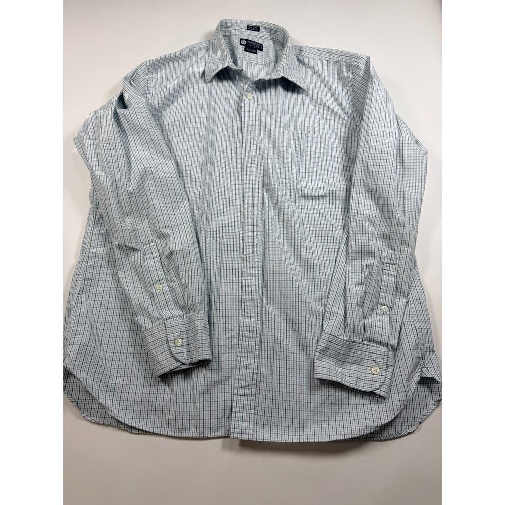 J. Crew Haberdashery Men's XL Plaid Dress Shirt Premium 80s 2-Ply Cotton